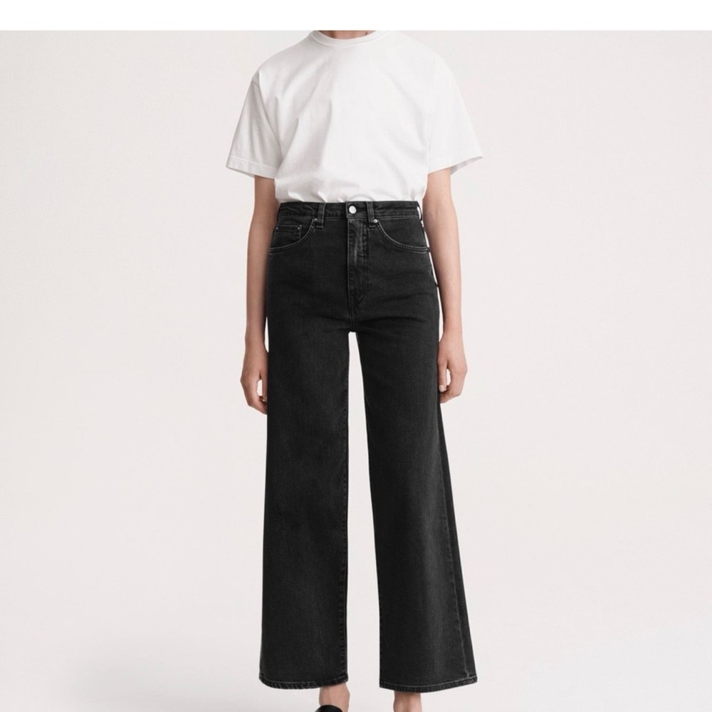 TOTEME Washed Out Grey  /Black Wide-Leg Women Jeans